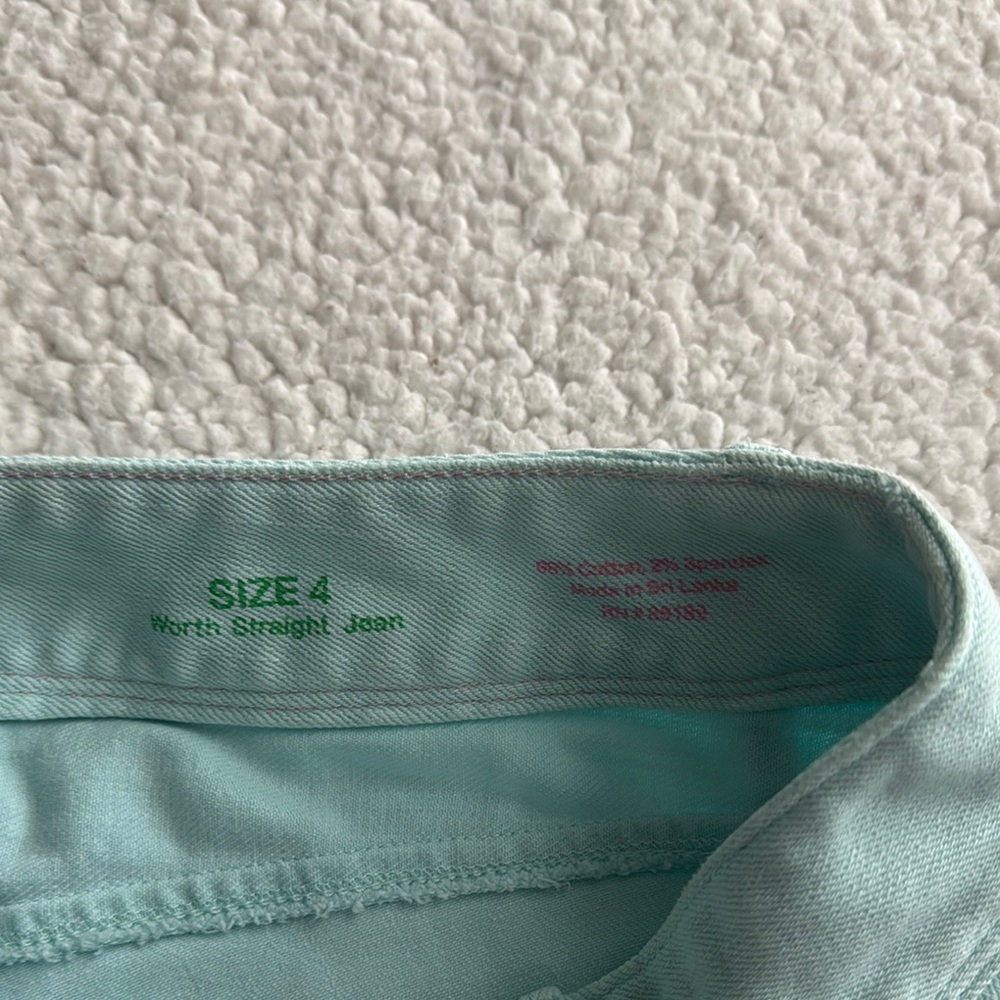 Lilly Pulitzer Light Teal Worth Straight Jeans - Picture 3 of 7